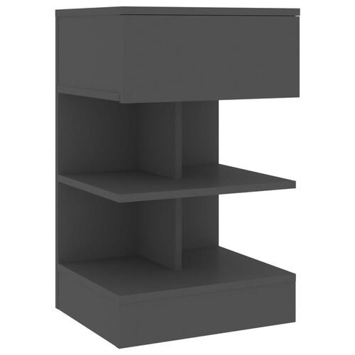 Sengebord 40x35x65 cm konstrueret træ grå