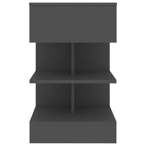 Sengebord 40x35x65 cm konstrueret træ grå