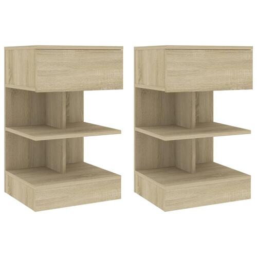 Sengeskabe 2 stk. 40x35x65 cm sonoma-eg