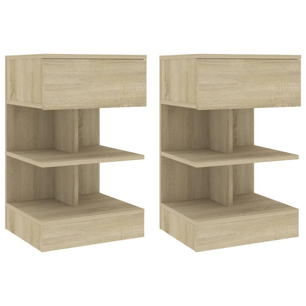 Sengeskabe 2 stk. 40x35x65 cm sonoma-eg