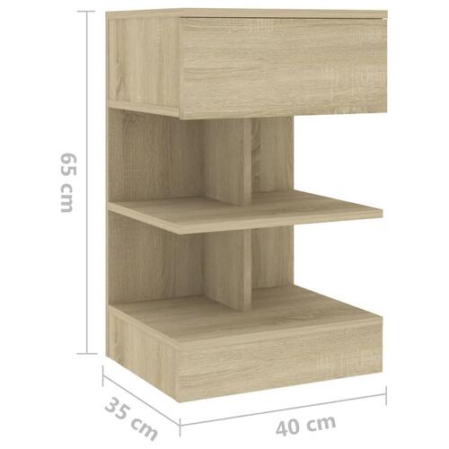 Sengeskabe 2 stk. 40x35x65 cm sonoma-eg