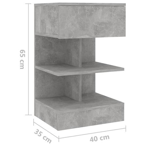 Sengeskab 40x35x65 cm spånplade betongrå
