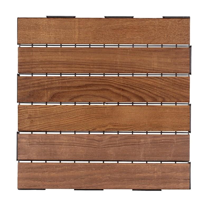 Træ terrassefliser 30 × 30 cm - 6 stk. - thermo ask billede