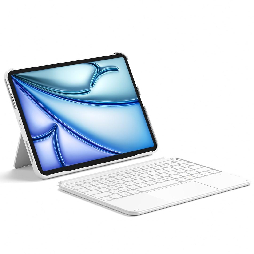 Bluetooth tastatur med touchpad - QWERTZ, hvid (Inateck KB04122) billede