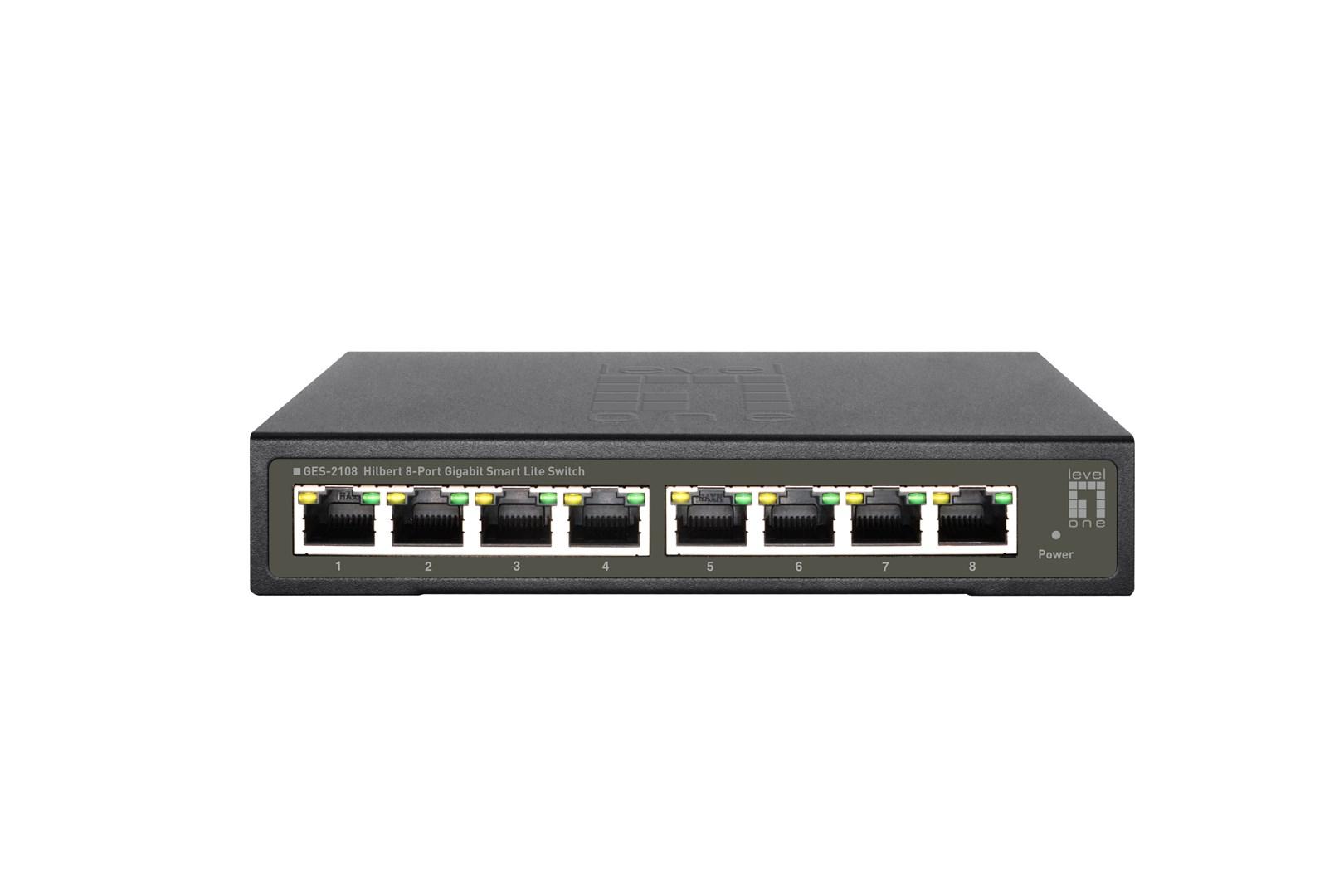 LevelOne Hilbert 8-port Gigabit Smart Lite-switch billede