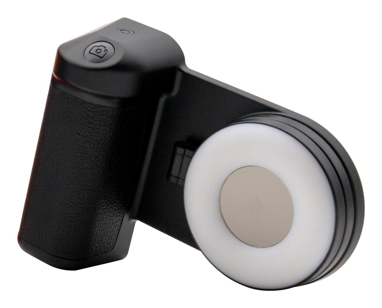 Magnetisk selfie-lys til smartphone - RealPower MagFree, LED, sort/hvid billede