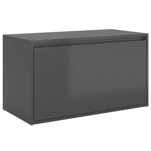 Entrébænk 80x40x45 cm konstrueret træ grå højglans