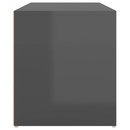 Entrébænk 80x40x45 cm konstrueret træ grå højglans