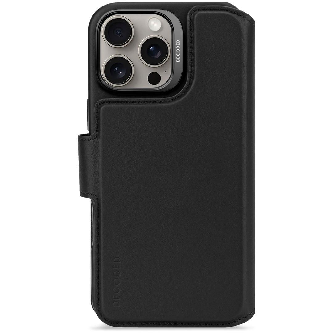 Decoded læder Wallet Case - aftageligt cover, 6,9" - sort billede