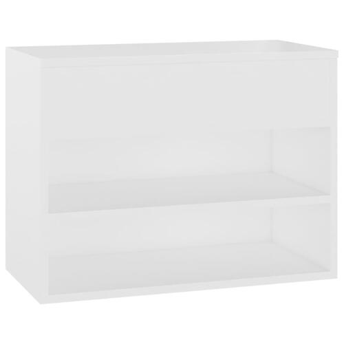Skobænk 60x30x45 cm konstrueret træ hvid