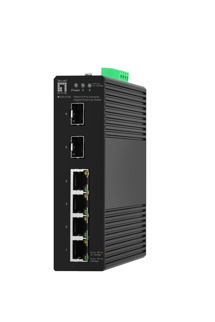 LevelOne Hilbert 6-ports industriel Gigabit Smart Lite switch - 4x RJ45, 2x SFP billede