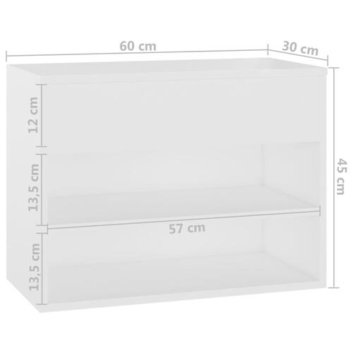 Skobænk 60x30x45 cm konstrueret træ hvid
