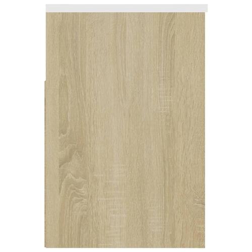 Skoreol 60x30x45 cm spånplade hvid og sonoma-eg