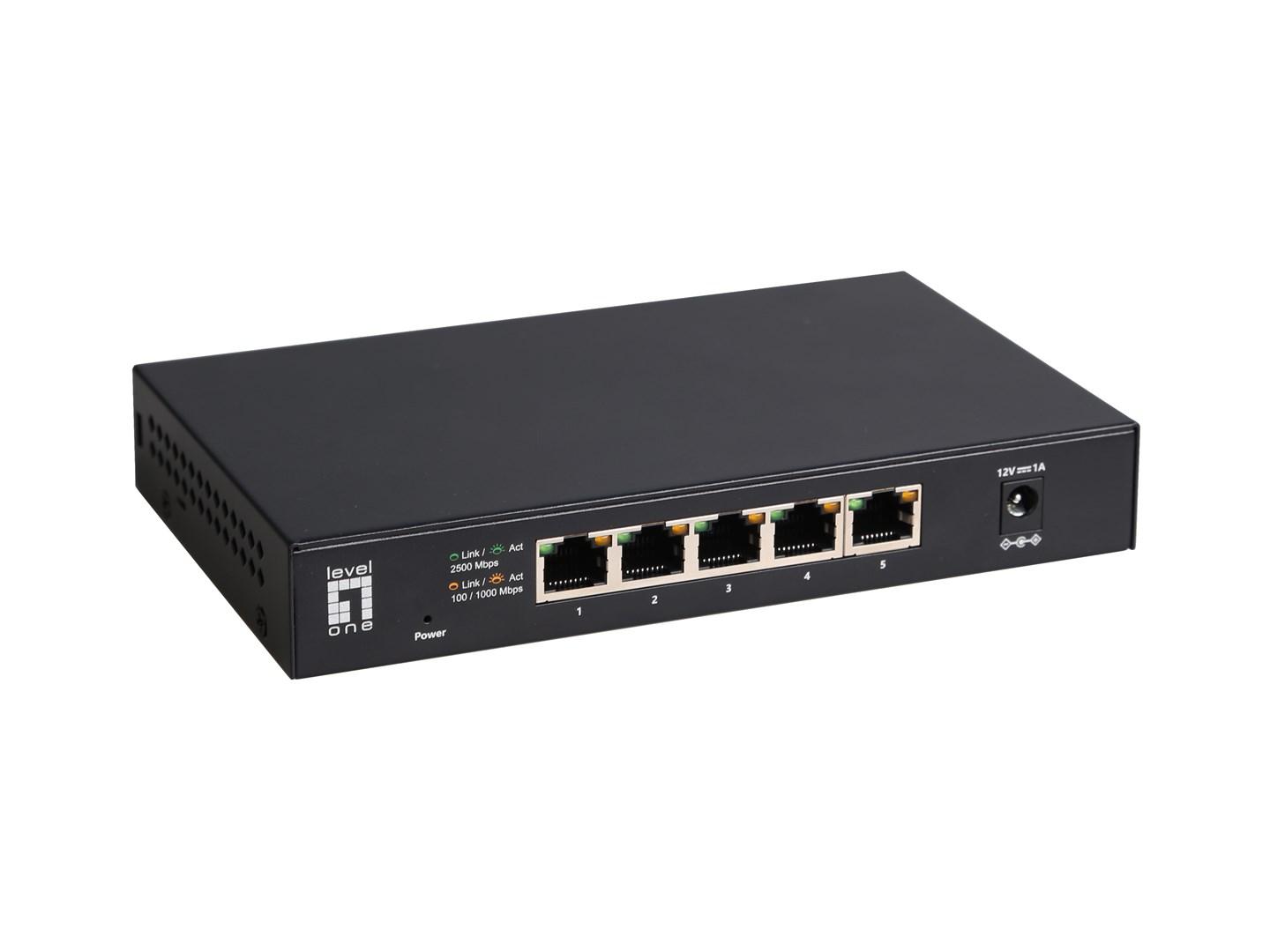 LevelOne 5-port unmanaged 2,5‑Gigabit Ethernet-switch billede