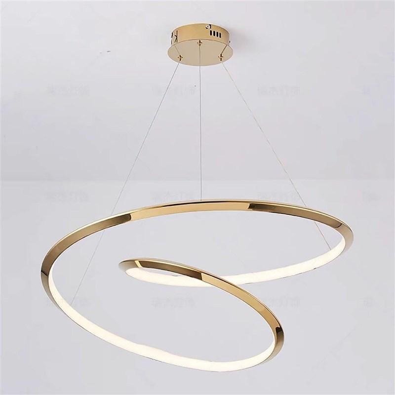 Loftpendel Kayle 60 cm - moderne LED ringlampe i guld billede