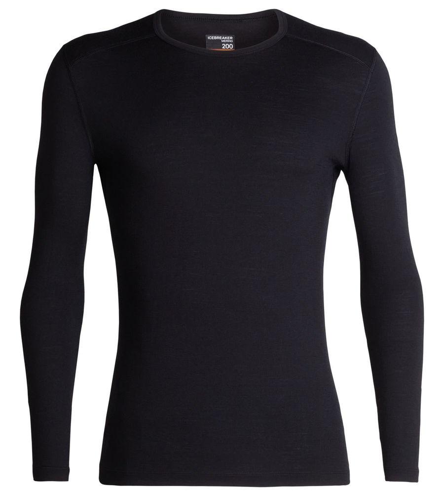 Icebreaker Oasis 200 baselayer - herre, langærmet merinould, sort (M) billede