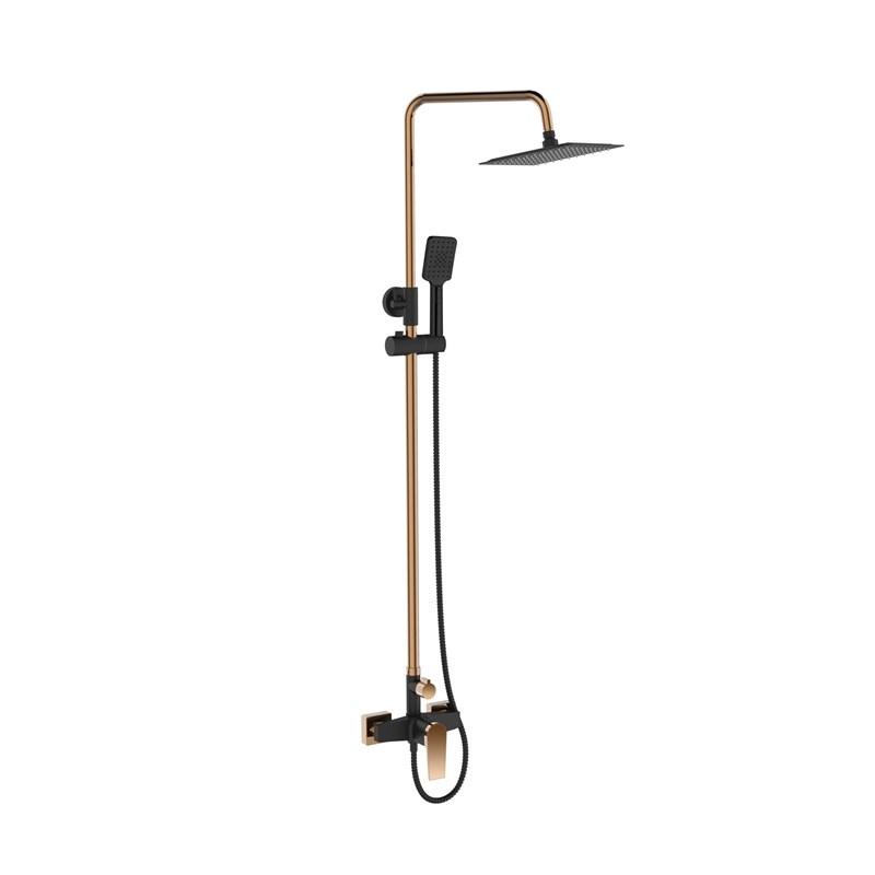 Brusestang/Brusekolonne - mat sort/guld - AU-35-D14-V billede