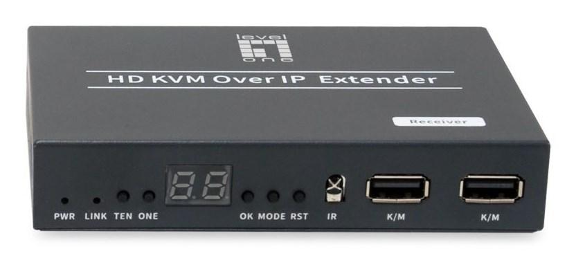 LevelOne HVE-6701R - HD KVM over IP modtager, sort billede