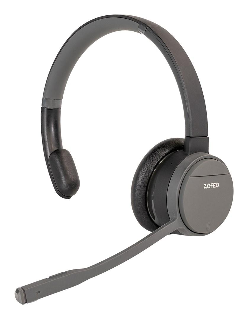 AGFEO Infinity Mono - trådløst mono-headset til kontor/Call center, hovedbøjle, Bluetooth, sort billede