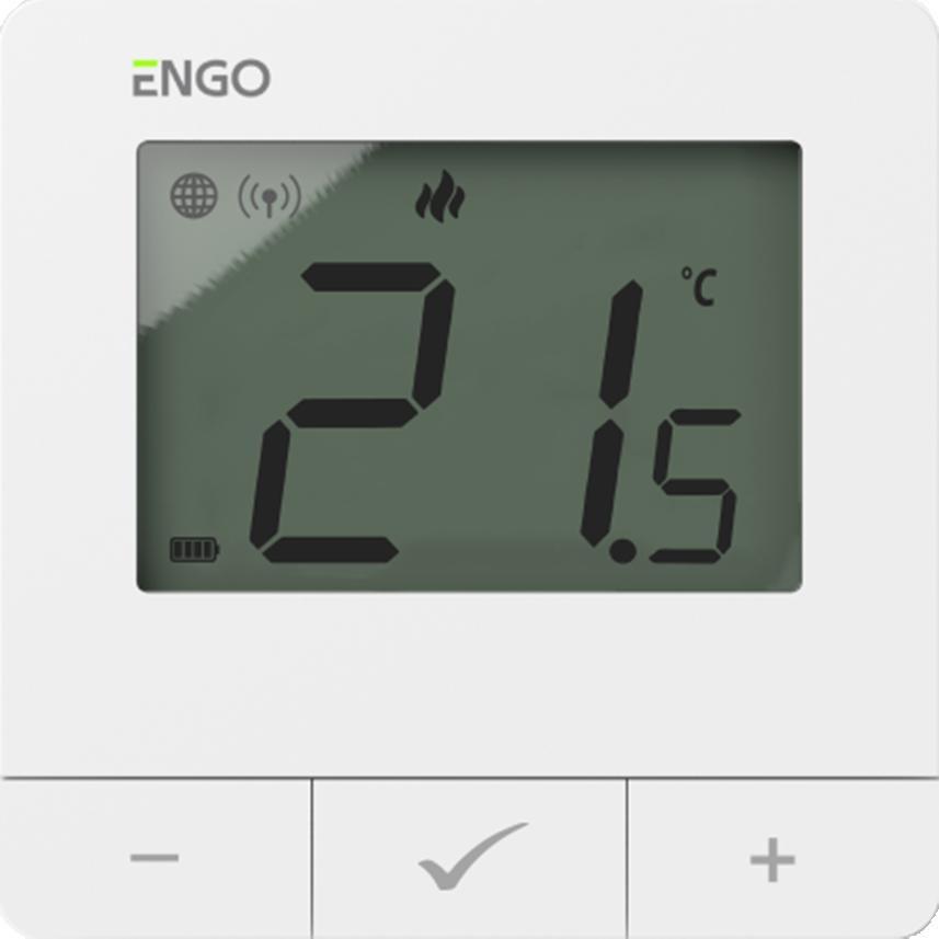 Trådløs termostat - batteridrevet, hvid, Zigbee/868 MHz, vægmonteret billede