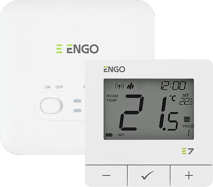 ENGO Controls E7-RFW trådløs termostat - hvid billede