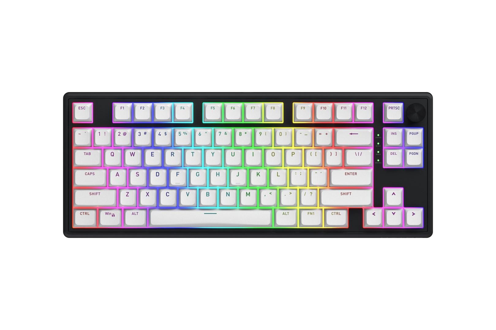 HATOR Skyfall 80 MAG ULTRA 8K gaming-tastatur - USB, RGB, 80 %, sort/hvid billede
