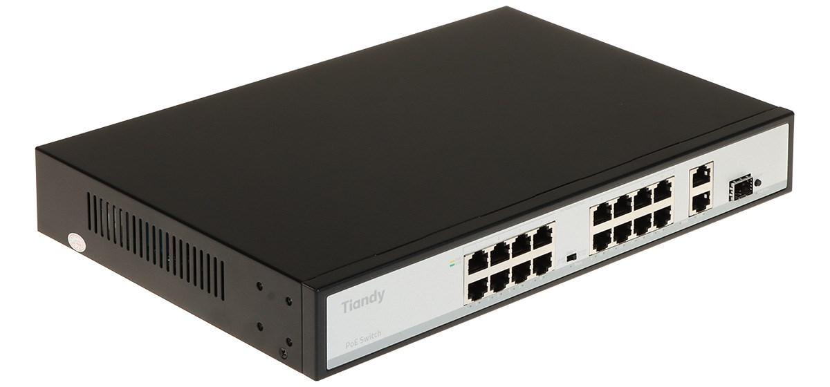 Tiandy TC-P3S019 - 16-port PoE switch med SFP billede