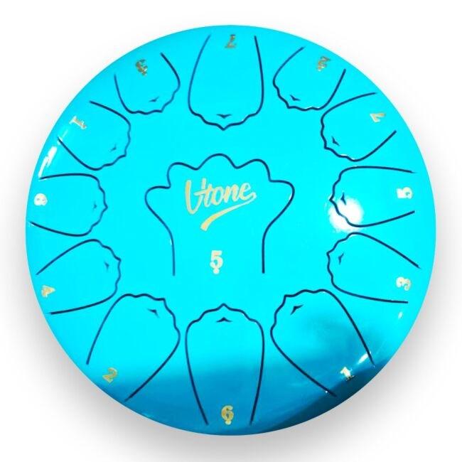Stål tongue drum 12-13 toner - turkis V-Tone billede