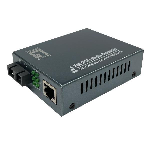 LevelOne mediekonverter RJ45 til SC - Gigabit, MM, PoE 30 W, 850 nm, 500 m billede