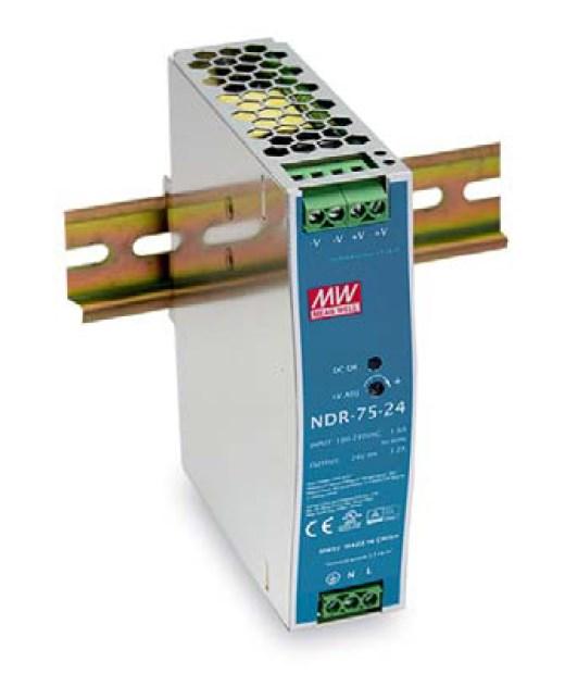 Industriel 24 V DC strømforsyning, 75 W - DIN-skinne, -20 til +70 °C billede