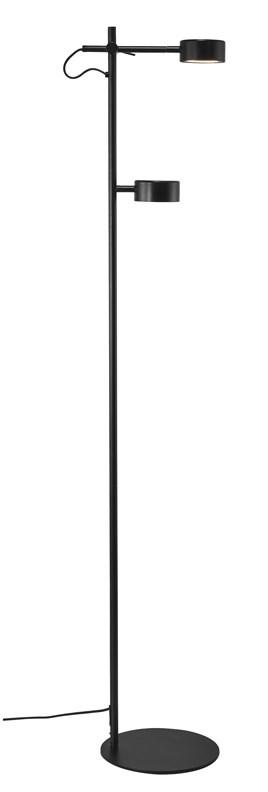 Gulvlampe med LED - Luca 2×4 W, sort billede