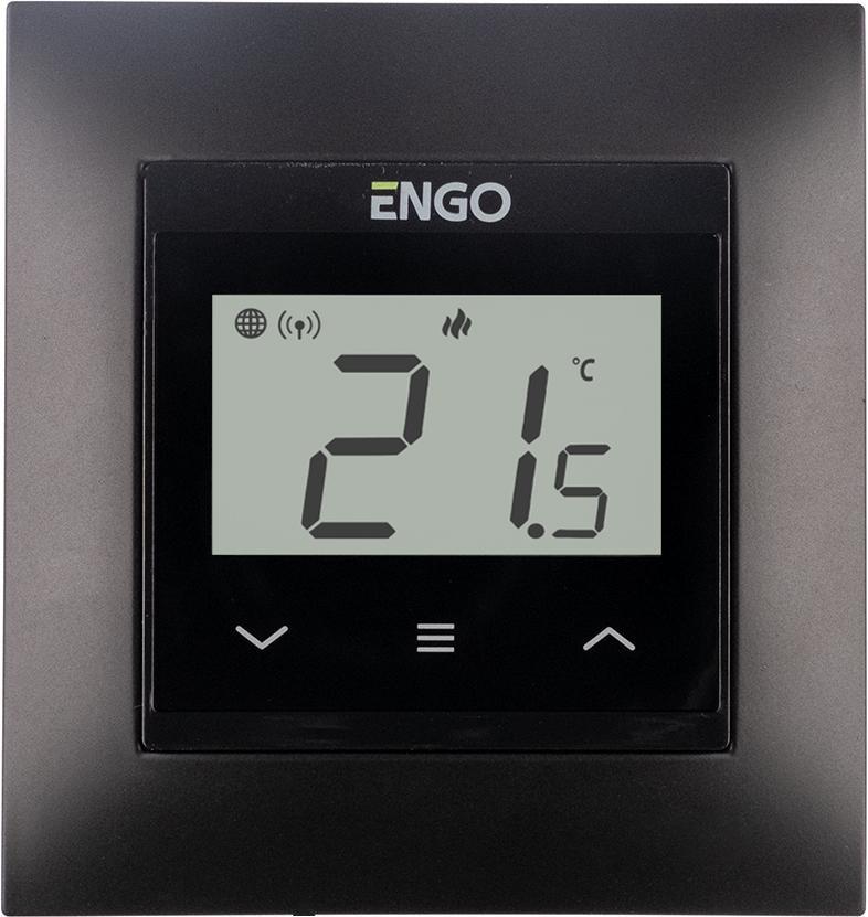 ENGO E55-B Wi‑Fi indbygget rumtermostat - passer til 55×55 ramme billede