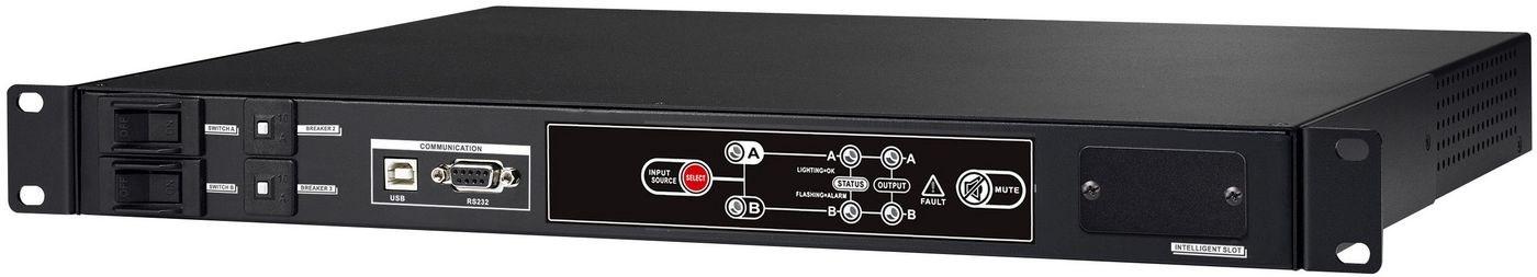 PowerWalker ATS - Redundant switch (rackversion) - AC 220/230/240 V - RS-232, USB - output-stikforbindelser: 9 - 1U - 19 - sort