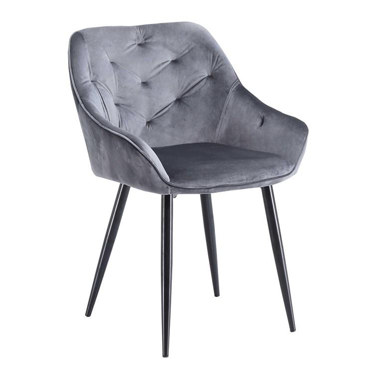 Gamingstol med armlæn - grå velour, V-CH-K/487-KR-POPIEL billede