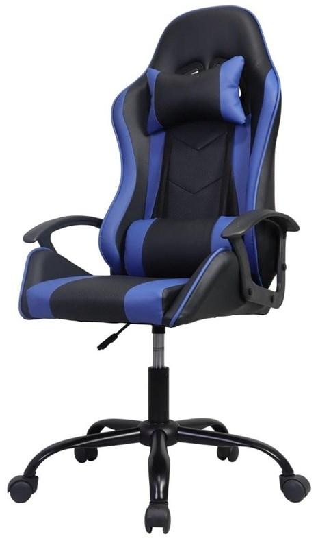 Gamerstol 6911 - blå, ergonomisk kontorstol til gaming billede