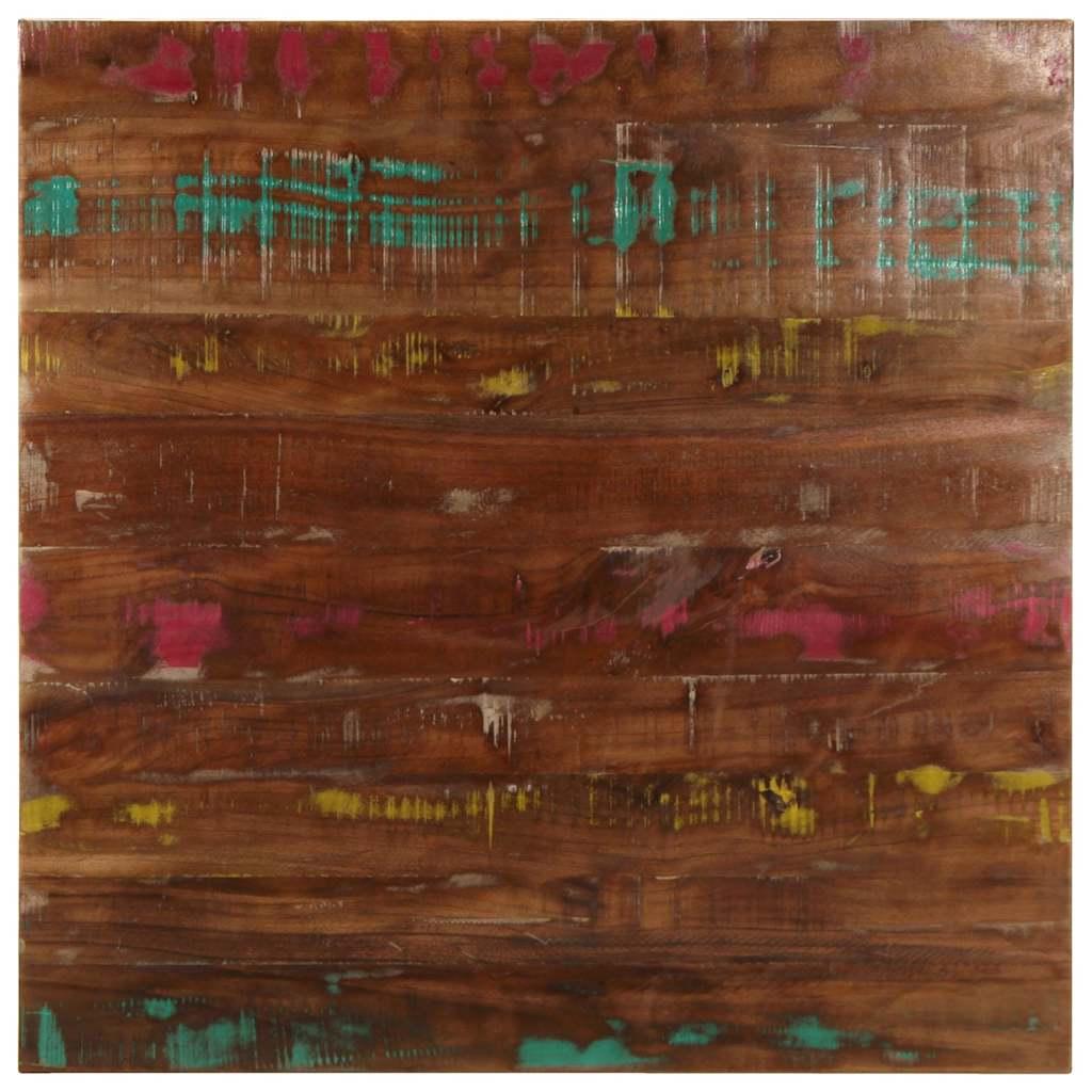 Bordplade 70x70x1,5 cm firkantet massivt genbrugstræ billede