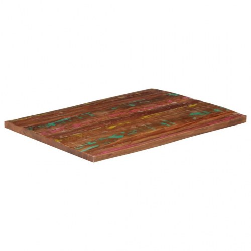 Bordplade 110 × 80 × 2,5 cm - rektangulær i massivt genbrugstræ