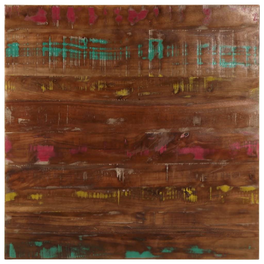 Bordplade 70x70x2,5 cm firkantet massivt genbrugstræ billede