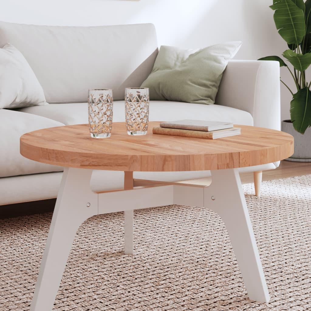 Bordplade Ø80x4 cm rund massivt bøgetræ billede