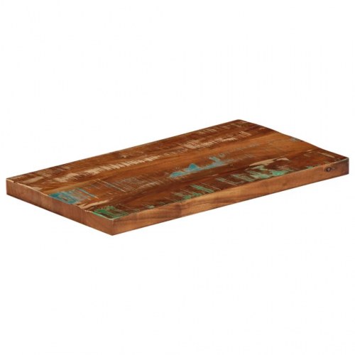 Bordplade 60x20x2,5 cm rektangulær massivt genbrugstræ