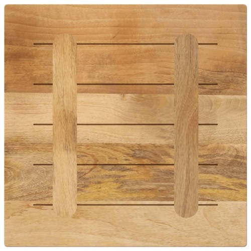 Bordplade 40x40x3,8 cm firkantet massivt ru mangotræ