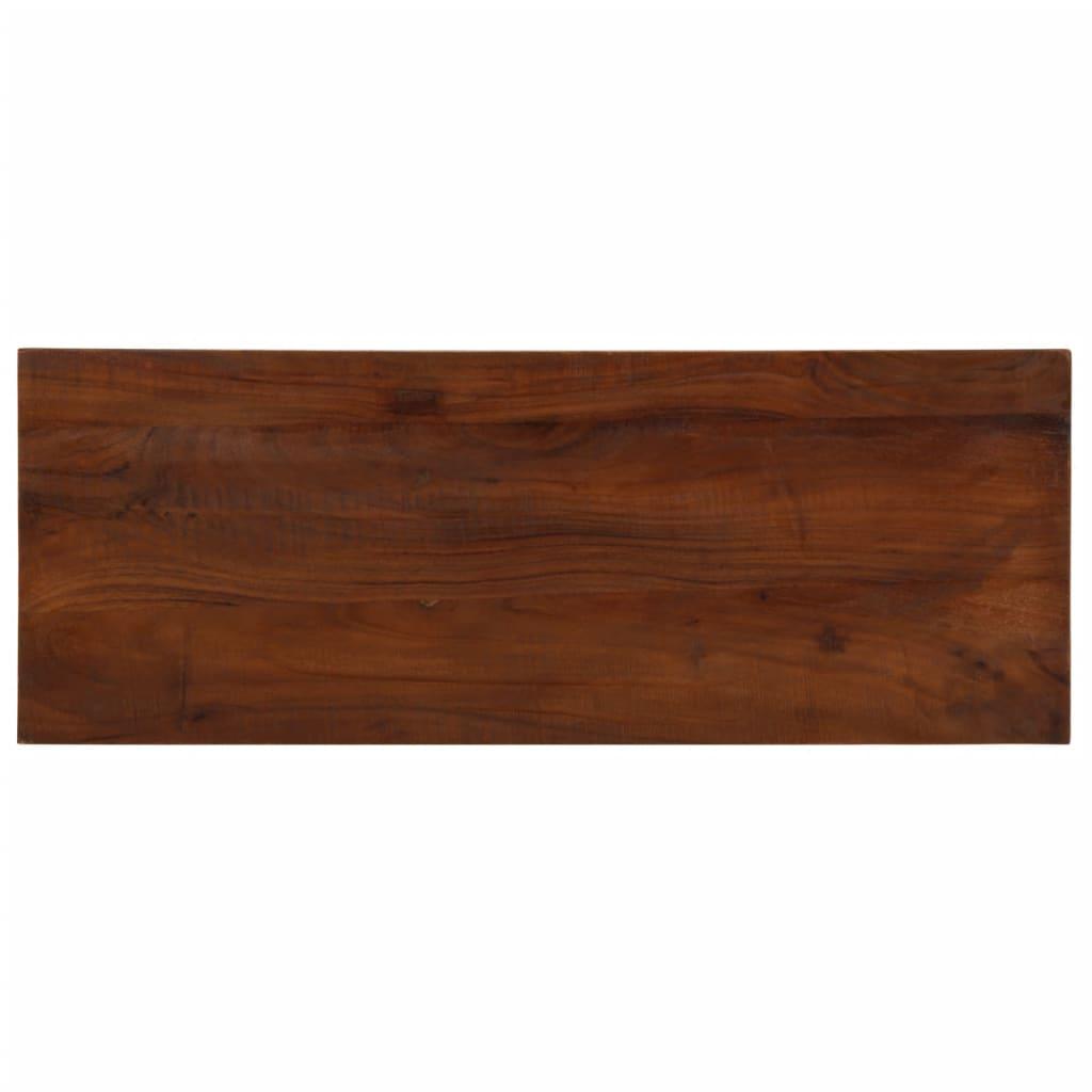 Bordplade 70x40x3,8 cm rektangulær massivt genbrugstræ billede