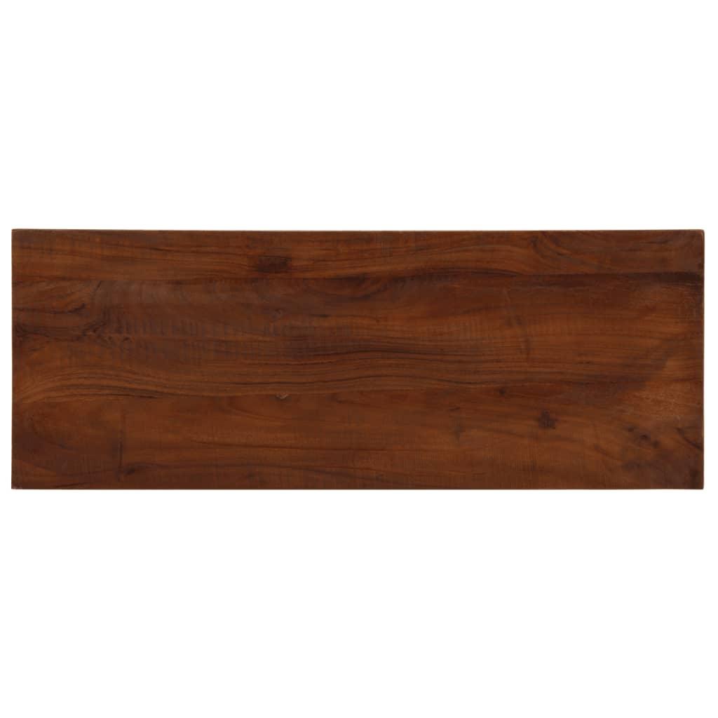 Bordplade 80x40x3,8 cm rektangulær massivt genbrugstræ billede