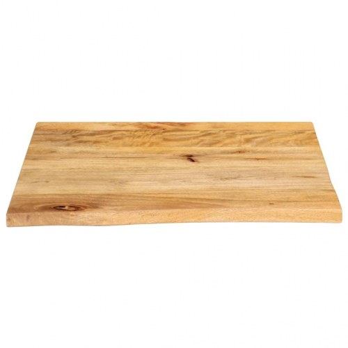 Bordplade i massivt mangotræ med naturlig kant - 60 x 60 x 3,8 cm