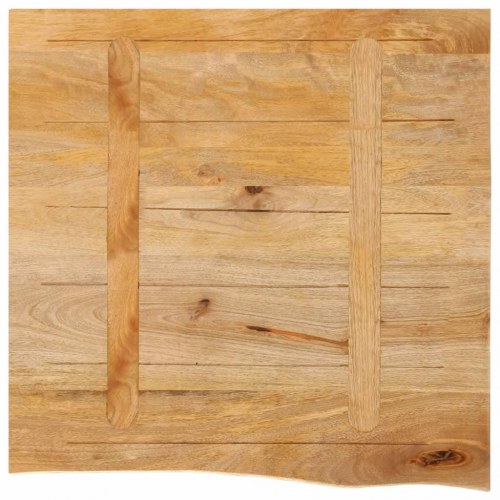 Bordplade i massivt mangotræ med naturlig kant - 60 x 60 x 3,8 cm