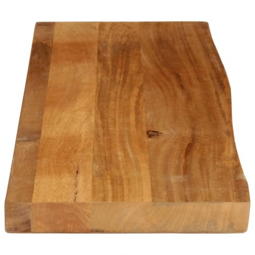 Bordplade med naturlig kant i massivt mangotræ 110 x 20 x 2,5 cm
