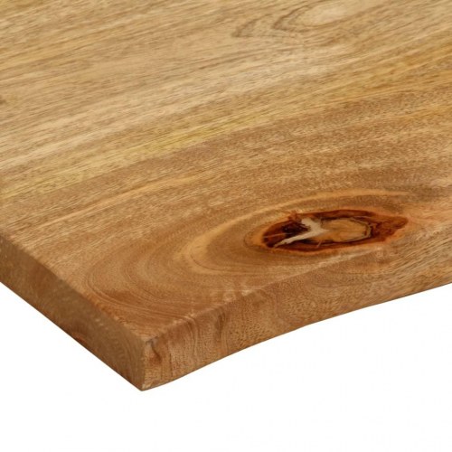 Bordplade i massivt mangotræ 90 x 80 x 3,8 cm - naturlig kant