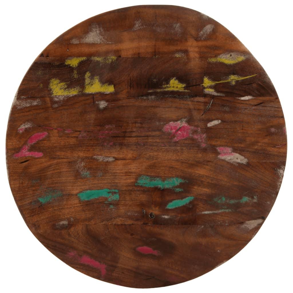 Bordplade Ø40x3,8 cm rund massivt genbrugstræ billede