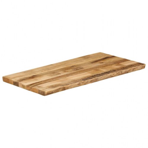 Bordplade i massivt mangotræ med naturlig kant - 120 x 60 x 3,8 cm