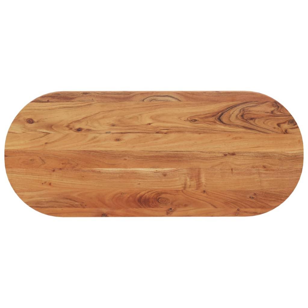 Bordplade 140x60x3,8 cm oval massivt akacietræ billede
